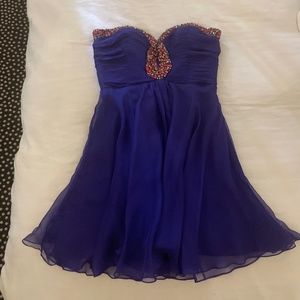 Purple Embroidered Sherri Hill Homecoming Dress